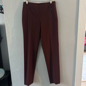 W by Worth Rich Burgundy Straight Leg Dress Pants